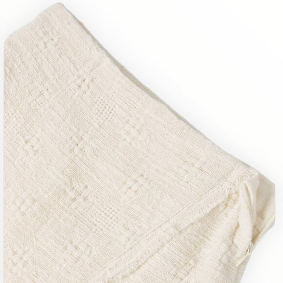 ZARA Kids | Ecru | STRUCTURED FRAYED WRAP SKIRT - Picture 4 of 6